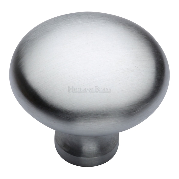 C113 38-SC • 38 x 16 x 32mm • Satin Chrome • Heritage Brass Bun Cabinet Knob